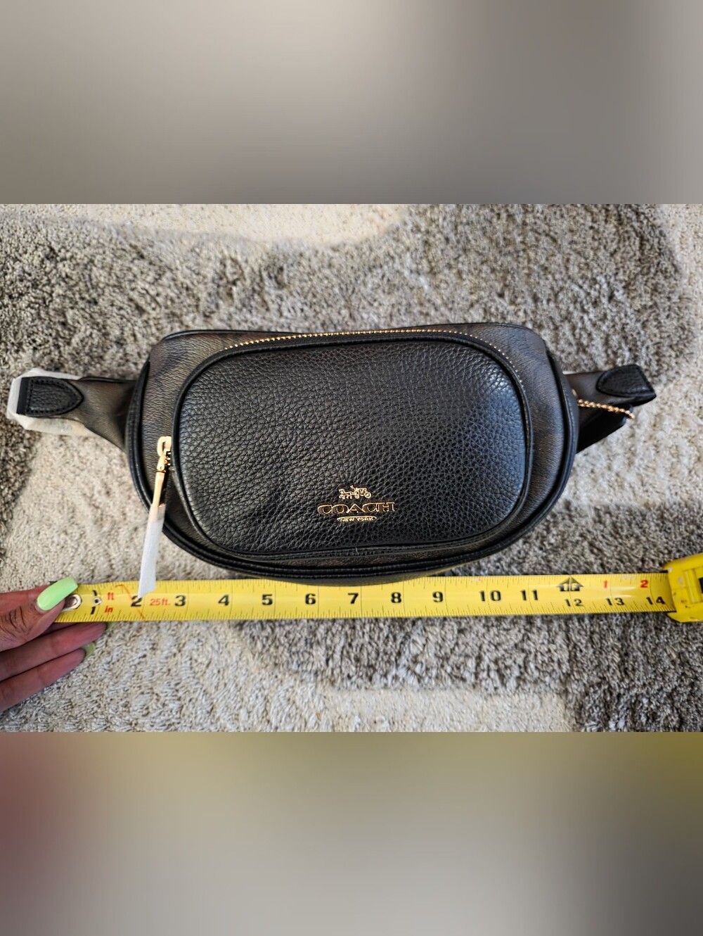 COACH Black Sig Court Belt Bag NWT - Picture 5 of 7